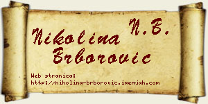 Nikolina Brborović vizit kartica
